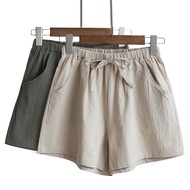 Summer Cotton Linen Shorts Women High Waist Oversize Shorts Short Pants Women Fashion Casual Sports Shorts Female S-XL