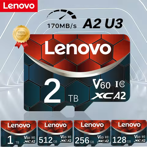 Lenovo 2TB 512GB Micro TF SDXC U3 1TB Memory Card 128GB SD Card Endurance for 24/7 Dash Cam | Free S