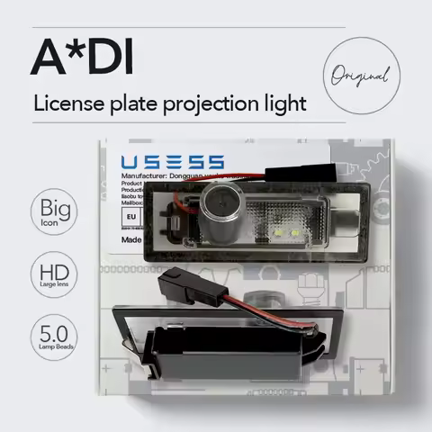 1 piece License plate Welcome lights for AUDI A1 A3 A4 A5 A6 A7 Q2 Q3 Q5 Q7 hd icon Trunk ambient Pr