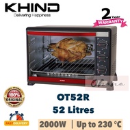 KHIND OT52R 52L ELECTRIC OVEN 2 YEARS WARRANTY/ KETUHAR GRILL BAKE 52L 烤箱 OT-52R