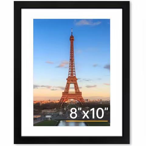 8x10 Picture Frame 1 Pack, Photo Frame with HD Plexiglass, Display Pictures 5x7 with Mat or 8x10 Wit