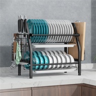 Steel Kitchen Rack SUS 304 Stainless Dish Rack Dish Drainer Rack Rak Pinggan Kitchen Organizer Mangkuk Dish Drainer R