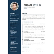 Blue Simple Professional CV Resume Template