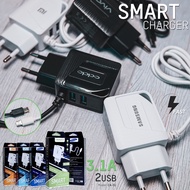 Charger Brand CA01 2port USB kabel sambung Micro cas casan HP speaker tws powerbank dll