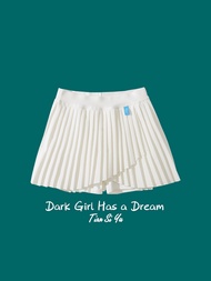 Summer Spice Girl Irregular Sports Skirt Women's High Waist Slimming White Tennis Skirt With Lining Anti-walking Pleated Skirt