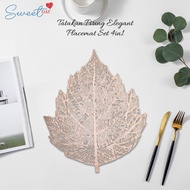 Placemat Contents 4 Pcs Size 47x37cm Placemat PVC Hollow Aesthetic Placemat Hollow 4W-Z01