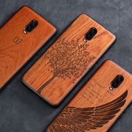 Oneplus 6t Case Boogic Original Real Wood funda Oneplus 6T Rosewood TPU Shockproof Back Cover Phone