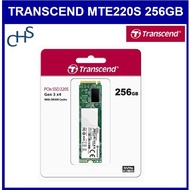 Transcend MTE220S 256GB M.2 2280 PCIe NVMe SSD 3D Nand TLC Gen3x4 M-Key w/ DRAM Cache TS256GMTE220S 5 Yrs Sg Wty.