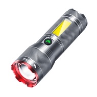 Đèn pin Hợp Kim Nhôm siêu sáng LED cao cấp M60 6000lm với Đèn pha và 2 đèn COB 4 chế độ sạc Type-C