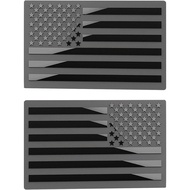 2PCS American Flag Emblem Decal, 3D Metal American Flag Stickers, 5" x 3" Car Bumper Sticker, Unvers