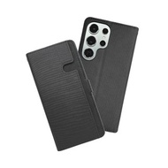 CASE SHOP Samsung S24 Ultra 前收納側掀皮套-黑