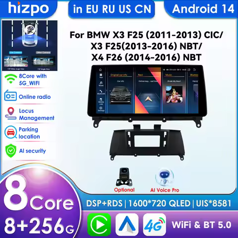 10.33 inch 7862 AI Systems CarPlay Android Auto Car Radio for BMW X3 F25 CIC NBT for BMW X4 F26 NBT 
