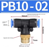 PB 10-02 Pneumatic Tee Fitting 10mm To External Thread 1/ 4" inch