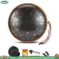 【24 hours Flash Delivery】เครื่องดนตรีเพอร์คัชชันขนาด 12 นิ้วพร้อมกลองกระเป๋าถือ 15 โน้ต d เสียงเพลง 