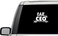 Car CEO Crown Arrow Sarcastic Humor Funny Quote Window Laptop Vinyl Decal Decor Mirror Wall Bathroom Bumper Stickers for Car 5.5” Inch