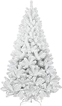 leheyhey 6FT White Christmas Tree, Artificial Snowfield Christmas Douglas Fir Tree, Christmas Party Decoration, Easy to Clean and Assemble, Foldable and Sturdy Metal Base,White Xmas Tree