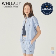 [WHO.A.U] Steve Seersucker Crop Shirt | WHYWF3712F