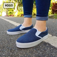 [ส่งเร็วพิเศษ!] HOGO รองเท้าผ้าใบ รองเท้าผ้าใบผู้หญิง Slipon นิ่มสุดๆ กันลื่น ทนทาน คู่เดียวเอาอยู่ 