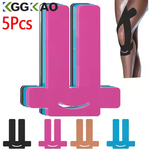 5PC Precut Kinesiology Tape for Knees Support & Stability,Knee Pain Relief Athletic Tape,Waterproof&
