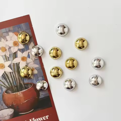 8 Pieces Golden and Silver Half-Circle Refrigerator Decorations, Pearl Refrigerator Decorations, Gif