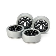 Tamiya Mini 4WD Special Edition Hard Low Height Tire Silver Carbon Reinforced Y-Spoke Wheel 95412