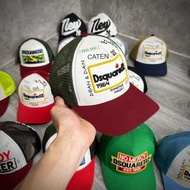 DSQUARED2 Men's and Women's Fashion Button Buckle Baseball Cap, Dsquared2 cool khaki mesh hat MU153