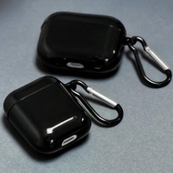 1pc Solid Black Earbud Case With Carabiner Clip, Compatible With Apple 1/2 Pro, 3rd Gen Pro, 2nd Gen