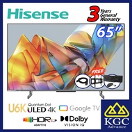 (Free Shipping) Hisense 65" 4K ULED Google TV 65U6K Pro (Free Wireless Keyboard & Mouse + Bracket + 