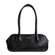 กระเป๋าถือหนังวินเทจ Abbott Vintage Bowling Casual Large Capacity Single Shoulder Handbag กระเป๋าสะพ