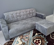 High Quality PVC Sofa L Shape 3 Seater / Fabric Sofa Kain / Velvet Sofa Baldu / PVC Sofa Kulit