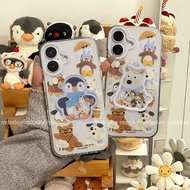 Cartoon Jellycat Animal Penguin Dog Slider Quicksand Stand Casing for Samsung Galaxy A57 A37 S26 Ult