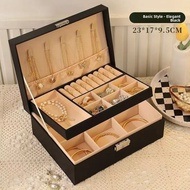 High Capacity Multi-Compartment Leather Jewelry Storage Box Comprehensive Protection for Your Valuab