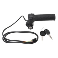 Waterproof Electric Bike Throttle Grip with 2 Keys 3-Pin Connector Speed Controller Grip Twist Handl