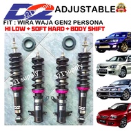 D2 ADJUSTABLE HI LOW SOFT HARD BODY SHIFT WIRA WAJA GEN2 PERSONA ADJUSTABLE // ABSORBER SPRING EVO3 
