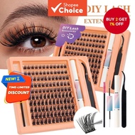 120Pcs Eyelash Cluster Set With Tweezers 8-16Mm C Volume Natural Thin Wide Eyelash Extensions