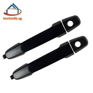 1Pair Front Left + Right Exterior Door Handle W/Keyhole for   69211-AA010,69211-AA020, 69229-AA011