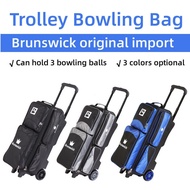 Brunswick Trolley Bowling Bag Portable Bowling Bag Can Hold 3 Balls Bowling Supplies 3RWU GE79 TZ57