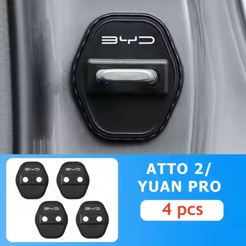 4Pcs For BYD YUAN PRO ATTO 2 YUAN UP 2025 2024 Black Car Door Lock Protective Silione Cover Accessor