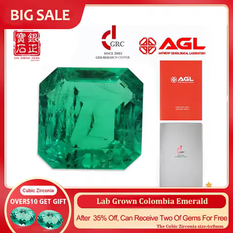 YinZheng Hydrothermal Colombia Emerald Asscher Shape Emerald Lab Grown With Selectable Certificate L