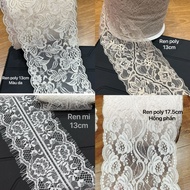 Poly lace decorative border 13cm to 17.5cm 3m