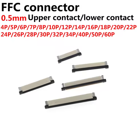 20Pcs 0.5mm FPC FFC 4P 6P 8P 10P 12P 14P 16P 18P 20P 24P 26P 30P 32P 34P 40P 50Pin Flat Cable Socket
