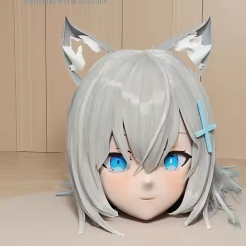 Customize Character Boy/Bily Kigurumi Half Head with Lock Anime Cosplay Kigurumi Mask