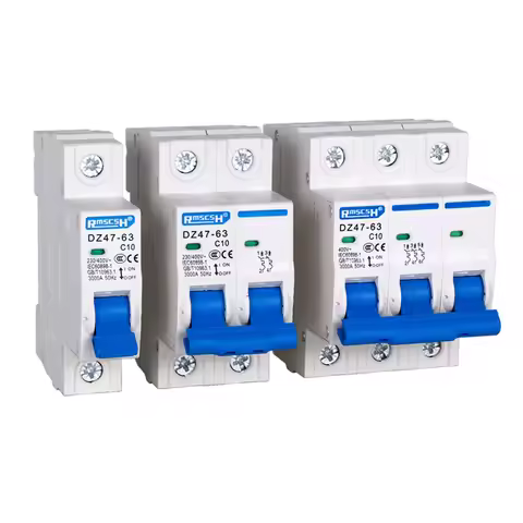 Din Rail Mount Breaking Capacity DZ47 1-4 Pole 3A/6A/10A/16A/20A/32A/40A/50A/63A 400V C Type Mini Ci