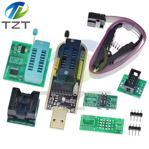 CH341A CH341B 24 25 Series EEPROM Flash BIOS USB Programmer Module + SOIC8 SOP8 Test Clip + 1.8V ada