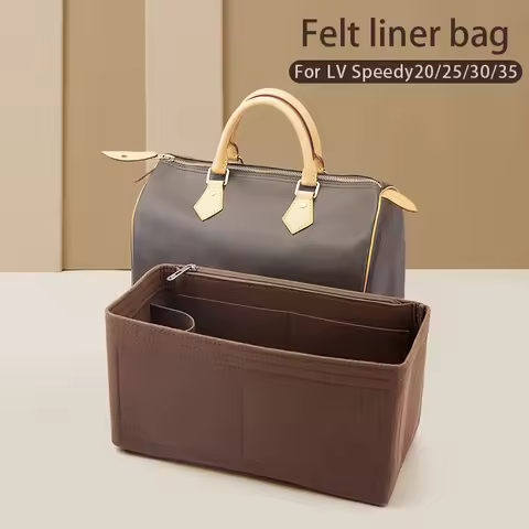 WUTA Felt Insert Bag Organizer For LV Speedy 20 25 30 35 Flap Handbag Inner Bag Makeup Travel Purse 
