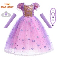 Rapunzel Costume Disney Cartoon Movie Tangled Princess Dress Kids Birthday Party Fancy Princess Cost