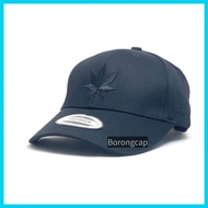 Black Maple Leaf Stoned Baseball Curved  Brim cap