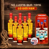 [Thùng 6 chai - 60N - 500ml] Nước Mắm Tĩn Cá Cơm Ruột Đỏ Độ Đạm 60N Chai Thuỷ Tinh 500ml Nước Mắm Tr