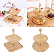 [deevoka] Wood Cupcake Stand Dessert Display Stands Two Tiered Trays Cupcake Display Stand for Farmh