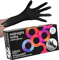 FRAMAR Powder Free Nitrile Gloves – 12 INCH Black Gloves Disposable Latex Free, Non Latex Gloves, Black Disposable Gloves